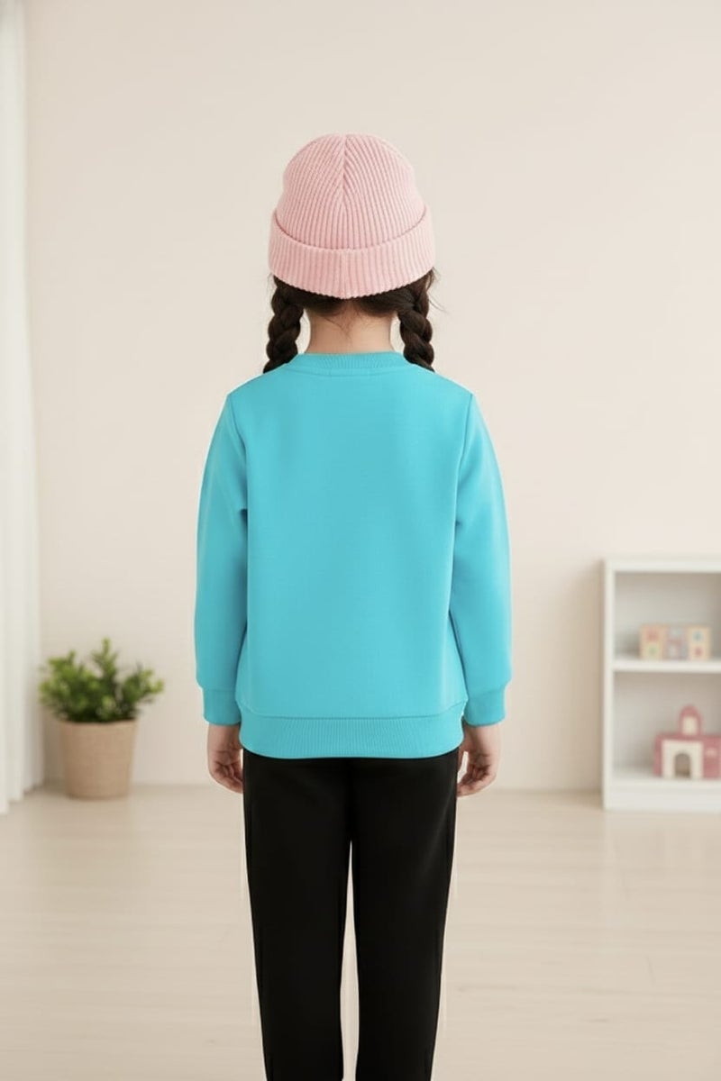 Viel Innate Aqua Blue Sweatshirt for Girls - Image 3